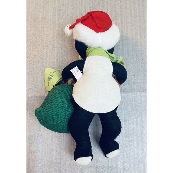 VTG 1984 Annalee Mobilitee Panda Bear Santa Doll w/ Sack of Gifts W Tag Attached - Picture 6 of 10